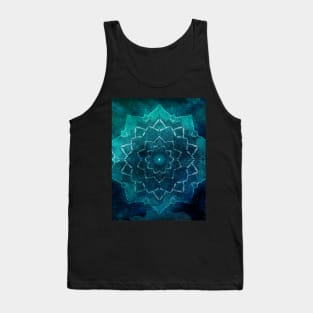 Teal mandala flower Tank Top